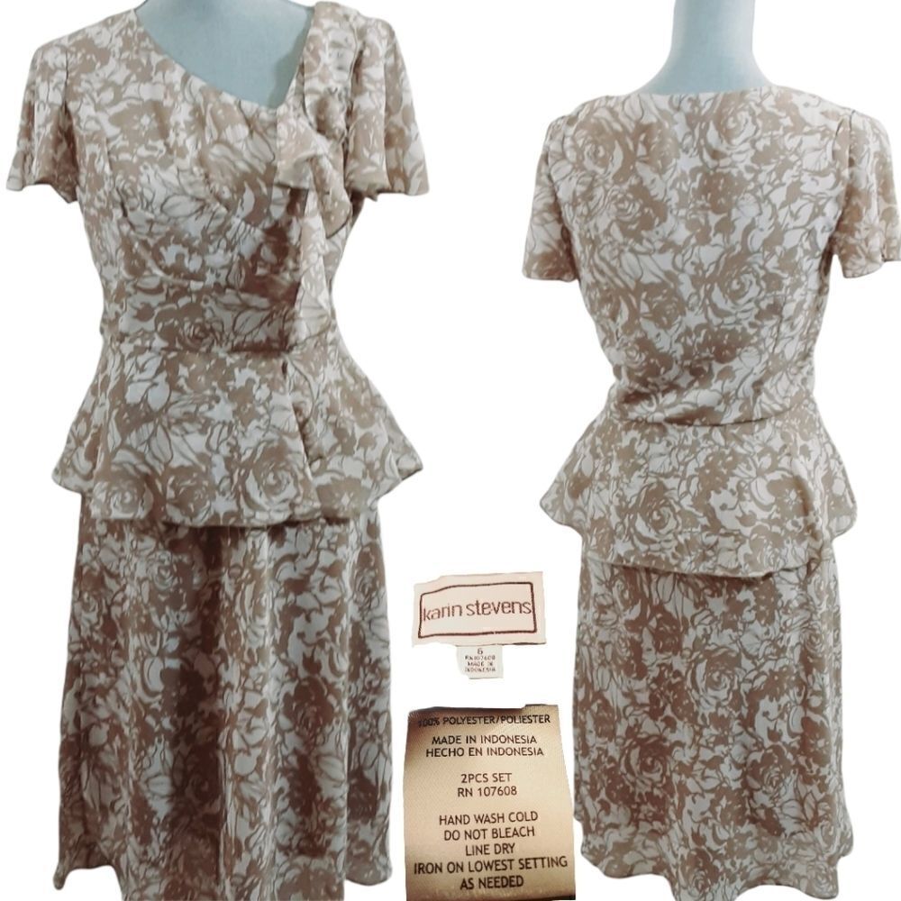 Karin Steven's 2 Piece Skirt & Top Gorgeous Colors,  Size 6